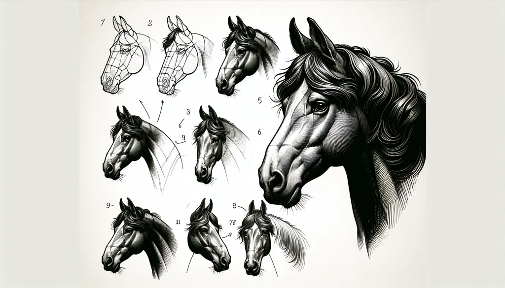 Instrucțiuni pentru desenarea realistică a capului de cal
